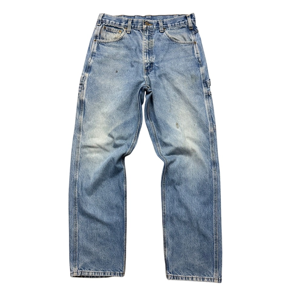 Carhartt Loose Fit Carpenter Jeans Light Wash Denim 32x31 B171DST